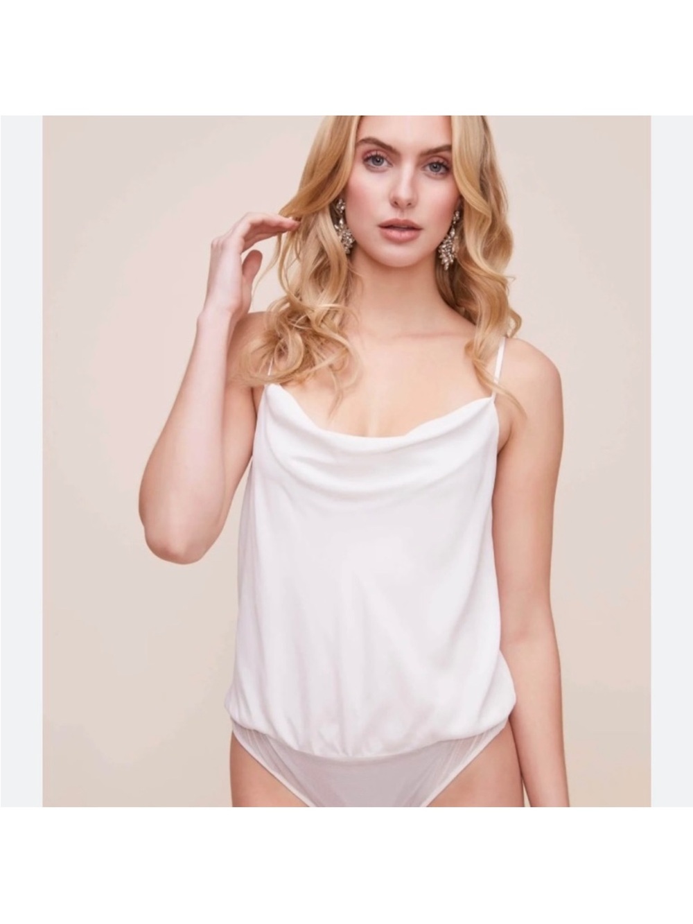 ASTR the Label Cowl Neck Bodysuit | White | Size Small - Picture 3 of 8